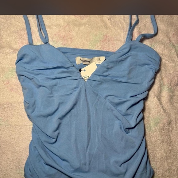 Glassons Sky Blue Ruched Tank Top - Picture 5 of 8